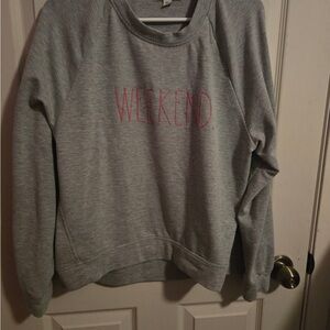 Rae Dunn Gray Weekend Sweatshirt